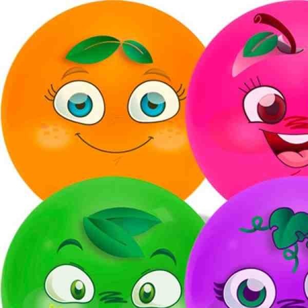 PELOTA PLASTICO 4 MINI FRUTAS EVOLUTION C.36